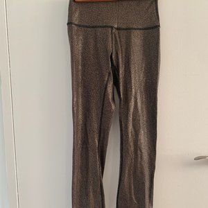 LULULEMON WUNDER HIGH RISE GOLD FOIL size 2
